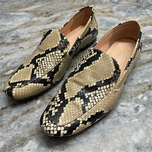 J.Crew CECILE SNAKE EMBOSSED Leather Smoking Driving Loafers Flats Slip Ons - Picture 2 of 11